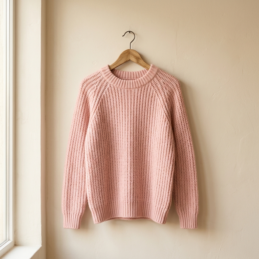 Soft Pastel Pink Knitted Crewneck